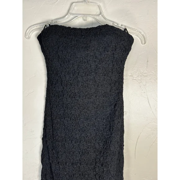 NWT 2021 ZARA Black Strapless Lace Midi Dress S - Picture 3 of 12